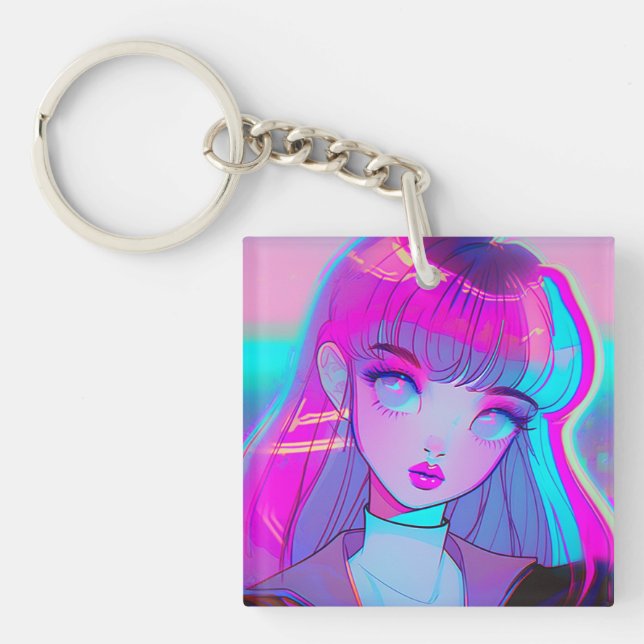 Porte-clefs Cute Neon Anime Porte - clé fille (Devant)