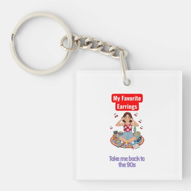 Porte-clefs Cute Nostalgic Illustration (Devant)