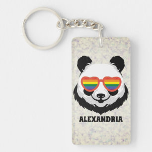 Porte-clefs Cute Ours Panda Arc en ciel LGBTQ