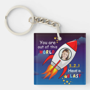 Porte-clefs Cute Outer Space Rocket Ship Blast Off Birthday