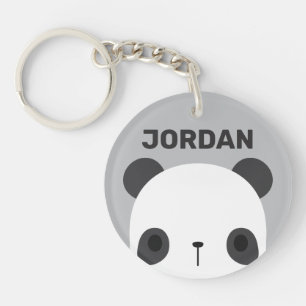Porte-clefs Cute petit ours Panda avec nom personnalisé