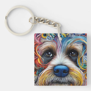 Porte-clefs Cute Pop Art Terrier