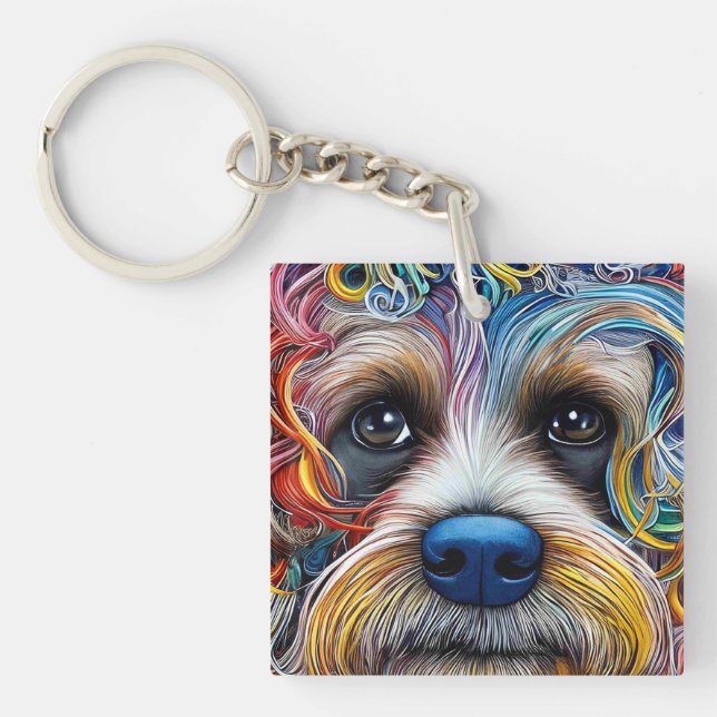 Porte-clefs Cute Pop Art Terrier (Devant)