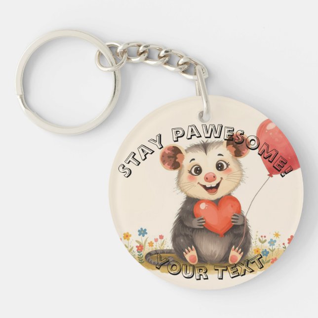 Porte-clefs Cute Possum Porte - clé - Restez Pawesome (Devant)