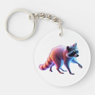 Porte-clefs Cute Raccoon Art