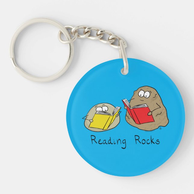 Porte-clefs Cute Reading Rocks Librairie Book Lovers (Devant)