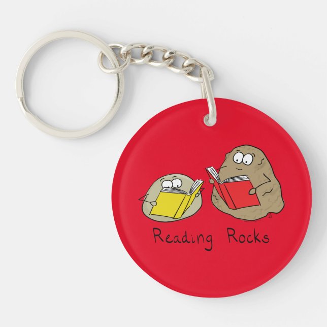 Porte-clefs Cute Reading Rocks Librairie Book Lovers (Devant)