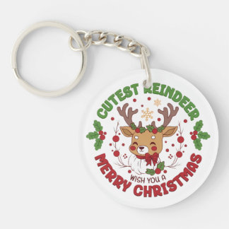 Porte-clefs Cute Reindeer Wish You A Merry Christmas
