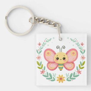 Porte-clefs Cute, ressort/papillon