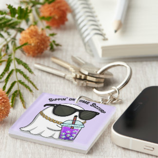 Porte-clefs Cute Sizzurp Ghost Keychain – Funny Kawaii Ghost C