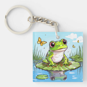 Porte-clefs Cute Toad sur Lily Pad
