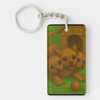 Porte-clefs Cute Trois Têtes Chiot-Eyed Cerberus Imaginaire Ar