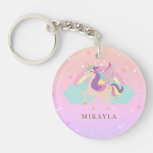Porte-clefs Cute Unicorn Rainbow Pastel