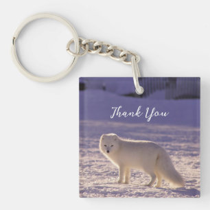 Porte-clefs Cute White Arctic Fox neige hiver Photographie