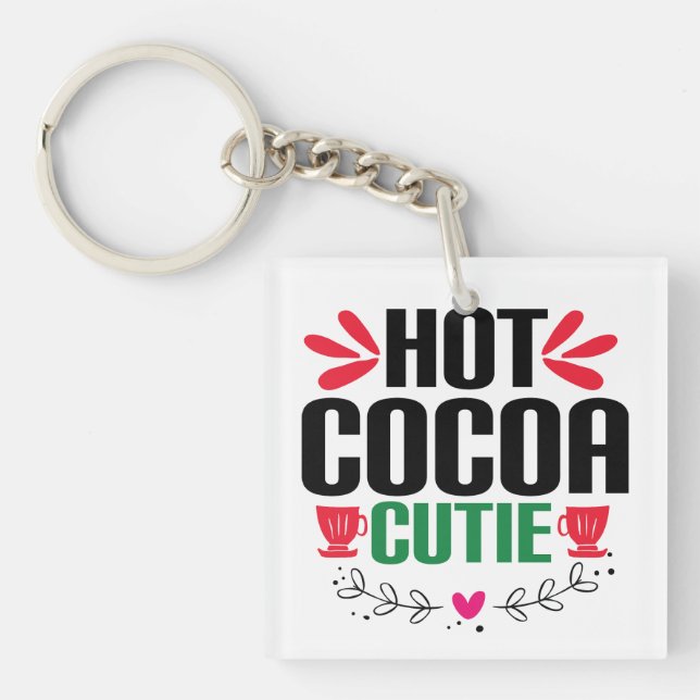 Porte-clefs Cutie de cacao chaud - Noël charmant (Devant)