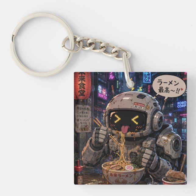 Porte-clefs Cyber Bites – Nuit de ramen robot (Devant)