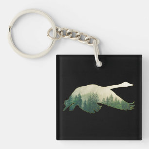 Porte-clefs Cygne de la forêt naturelle Arbres