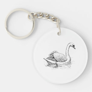 Porte-clefs Cygne noir et blanc