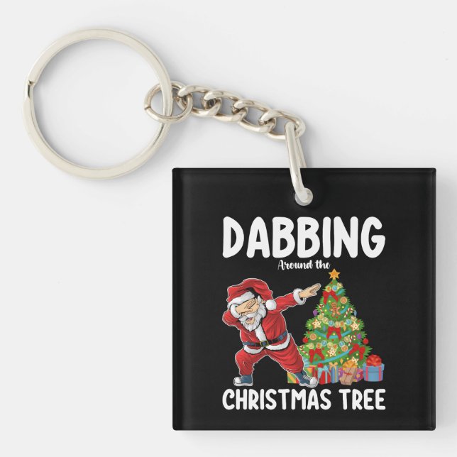 Porte-clefs Dabbing autour de Noël Tree Père Noël Holiday (Devant)