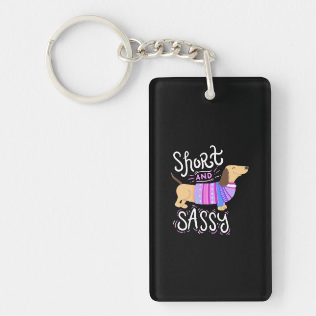 Porte-clefs Dachshund Court Et Sassy (Devant)