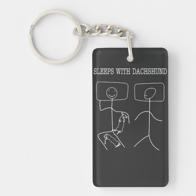 Porte-clefs Dachshund Dormir Avec Dachshund (Devant)