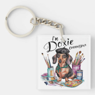 Porte-clefs Dachshund Je suis un Doxie Connoisseur