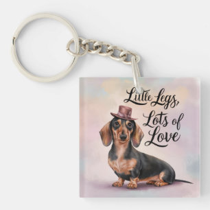 Porte-clefs Dachshund Petits Jambes Beaucoup d'amour