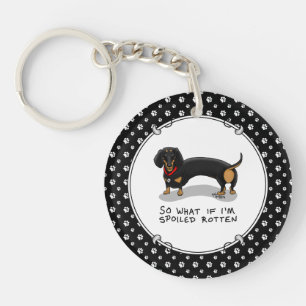 Porte-clefs Dachshund pourri (S noir & tan) mignon chien
