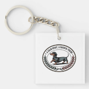 Porte-clefs Dachshund Un Cœur Calme, Un Ami Fidèle