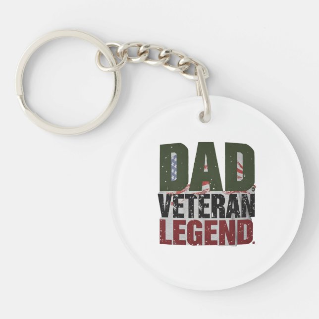 Porte-clefs Dad Veteran Legend Keychain – Custom Pocket Gift (Devant)