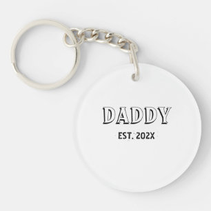 Porte-clefs Daddy Est Year Fête des pères Bold Typographie Pho