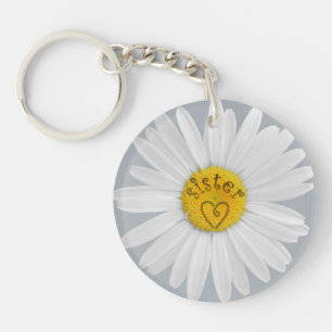 Porte-clefs Daisy Flower Pour Personnaliser D'Art Soeur Arrièr