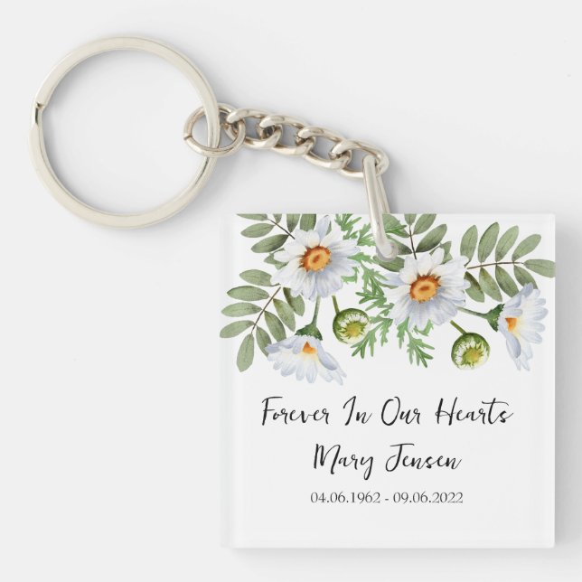 Porte-clefs Daisy Memorial Funeral Photo Keychain (Devant)