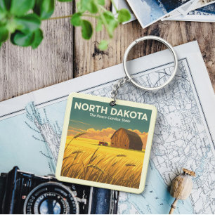 Porte-clefs Dakota du Nord vintage