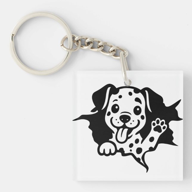 Porte-clefs Dalmatien, Chiot, Dessin Animé (Devant)
