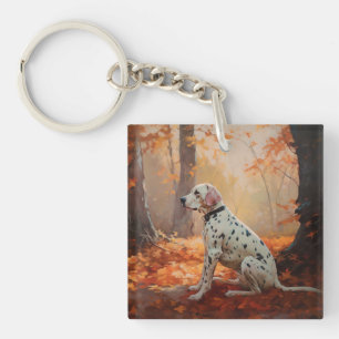 Porte-clefs Dalmatien en automne Feuilles automne Inspirer
