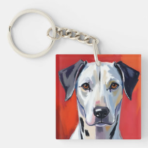 Porte-clefs Dalmatien Peinture de chien animal de compagnie