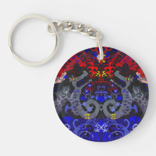 Porte-clefs Damask polyamory Dragon dans Poly Pride Flag Color