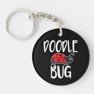 Porte-clefs Dame coccinelle drôle gribouillis