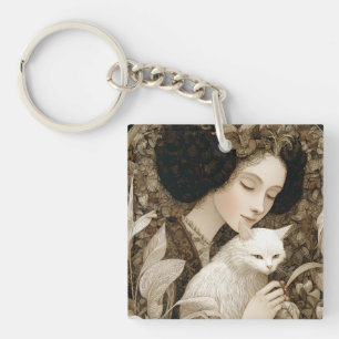 Porte-clefs Dames & Chats – Collection de Portraits Vintage 1