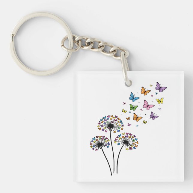 Porte-clefs Dandelion butterfly flow (Devant)