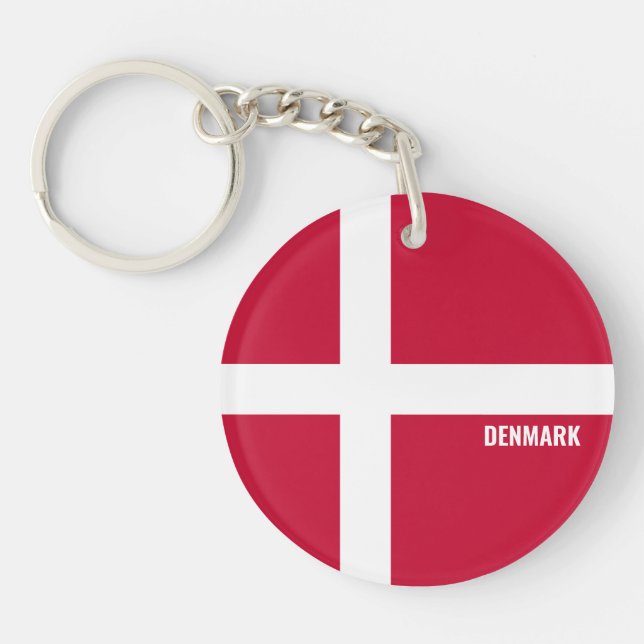 Porte-clefs Danemark Drapeau charmant patriotique (Devant)