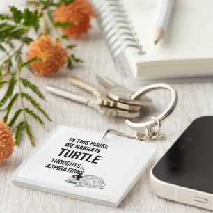 Porte-clefs DANS CETTE MAISON Funny TURTLE les amoureux citent