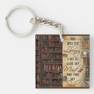 Porte-clefs Dans la bibliothèque Je vais