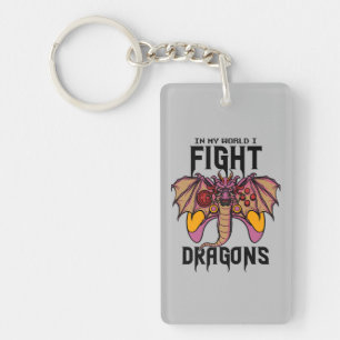 Porte-clefs Dans Mon Monde, Je Lutte Contre Les Dragons