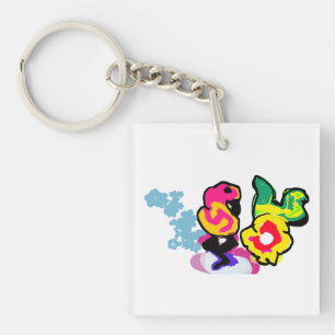 Porte-clefs Danse cool Flamant rose