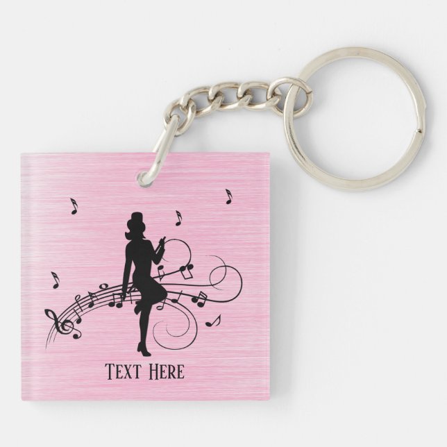 Porte-clefs Danse en haut de la scène sur mesure (Dos)