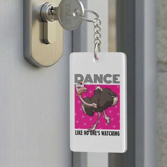 Porte-clefs Danse étrange d'autruche comme si personne ne rega (Créateur téléchargé)