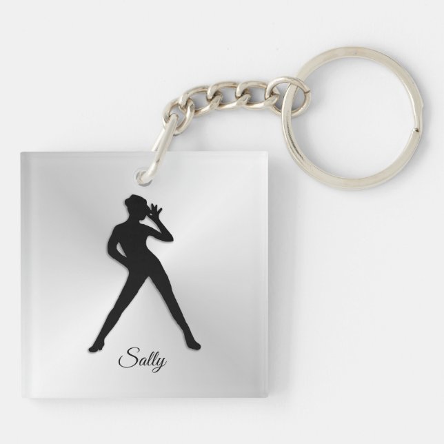 Porte-clefs Danse moderne avec nom (Dos)
