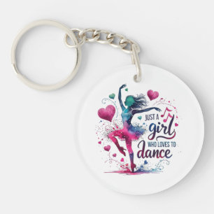 Porte-clefs Danse Rétro Juste Une Fille Qui Aime Danser